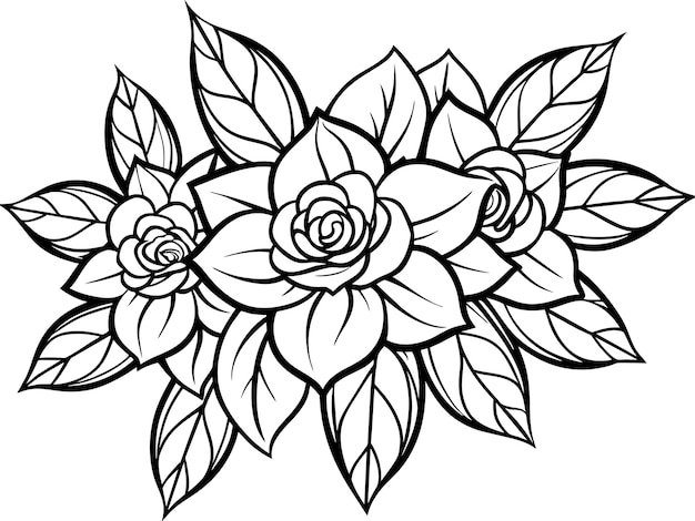 un dibujo en blanco y negro de una flor con las palabras " rosas " en ella