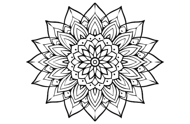 un dibujo en blanco y negro de una flor que está dibujada sobre un fondo blanco