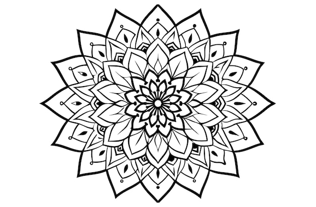 un dibujo en blanco y negro de una flor que está dibujada sobre un fondo blanco