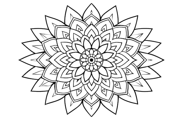 un dibujo en blanco y negro de una flor que está dibujada sobre un fondo blanco