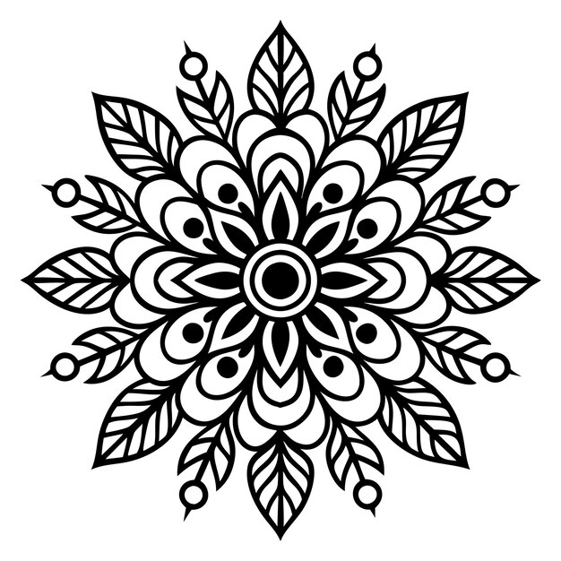 un dibujo en blanco y negro de una flor que tiene un diseño en él
