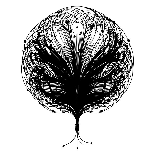 un dibujo en blanco y negro de flores y un círculo con la palabra flor