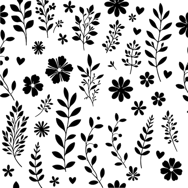 un dibujo en blanco y negro de flores y la palabra flores