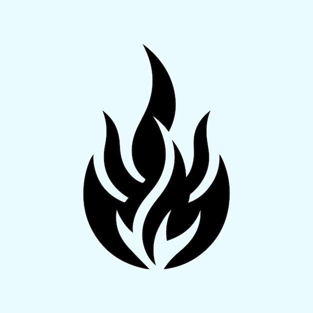 un dibujo en blanco y negro de un fuego sobre un fondo azul