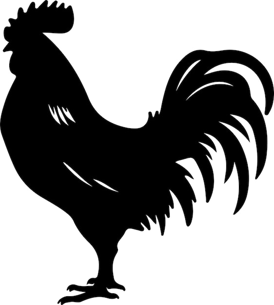 Vector un dibujo en blanco y negro de un gallo con un gallo en él