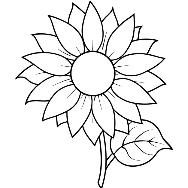 un dibujo en blanco y negro de un girasol con un girasole en él