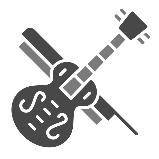 un dibujo en blanco y negro de una guitarra con la palabra e en ella