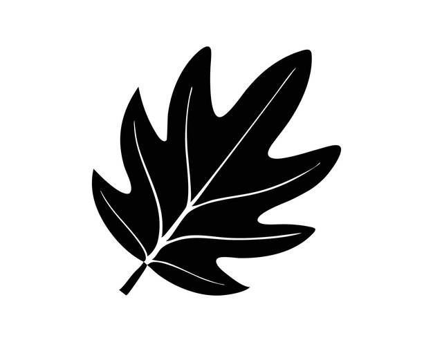 un dibujo en blanco y negro de una hoja con un contorno negro
