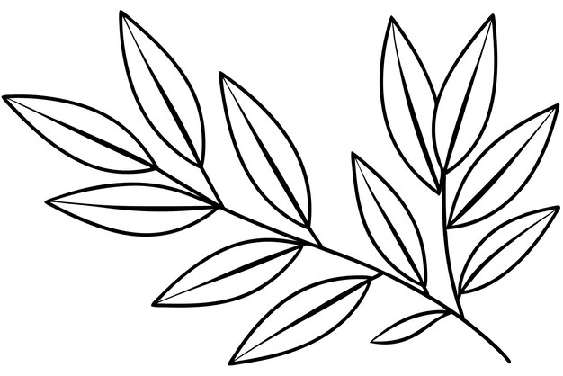 un dibujo en blanco y negro de hojas con un dibujo de líneas de hojas