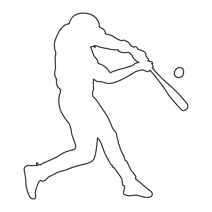 un dibujo en blanco y negro de un hombre jugando al béisbol