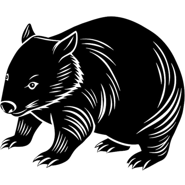 un dibujo en blanco y negro de un jabalí
