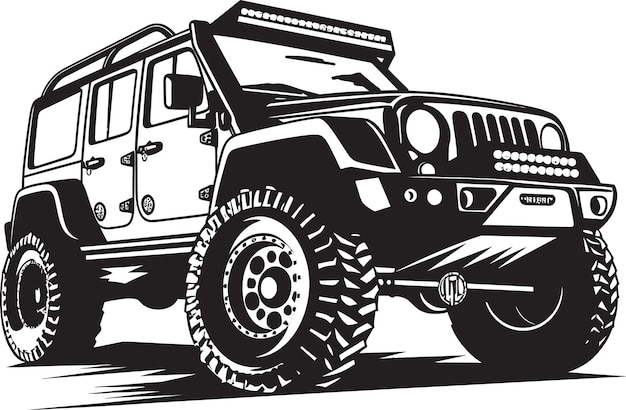 un dibujo en blanco y negro de un jeep con la palabra Toyota en él