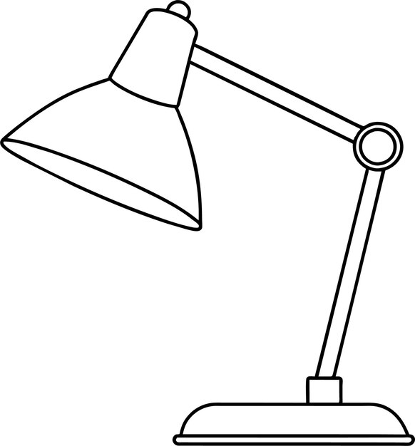 un dibujo en blanco y negro de una lámpara y un fondo blanco