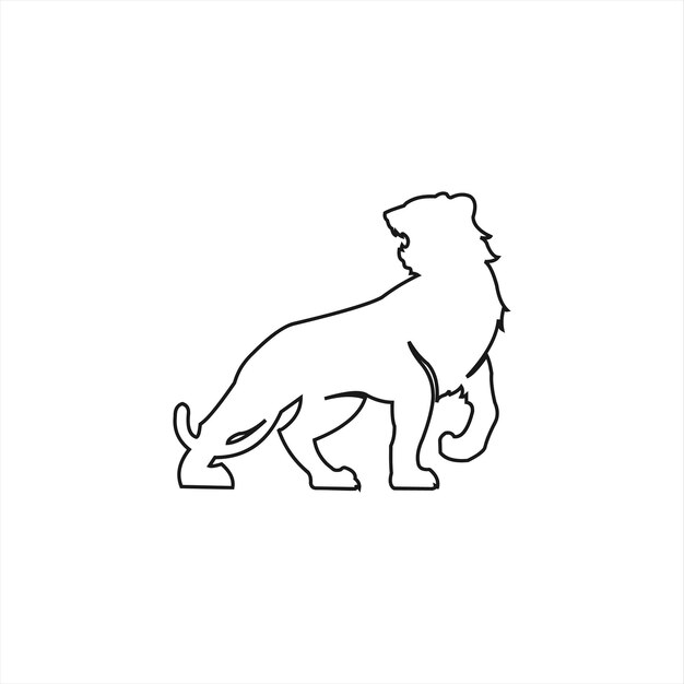 Vector un dibujo en blanco y negro de un león.