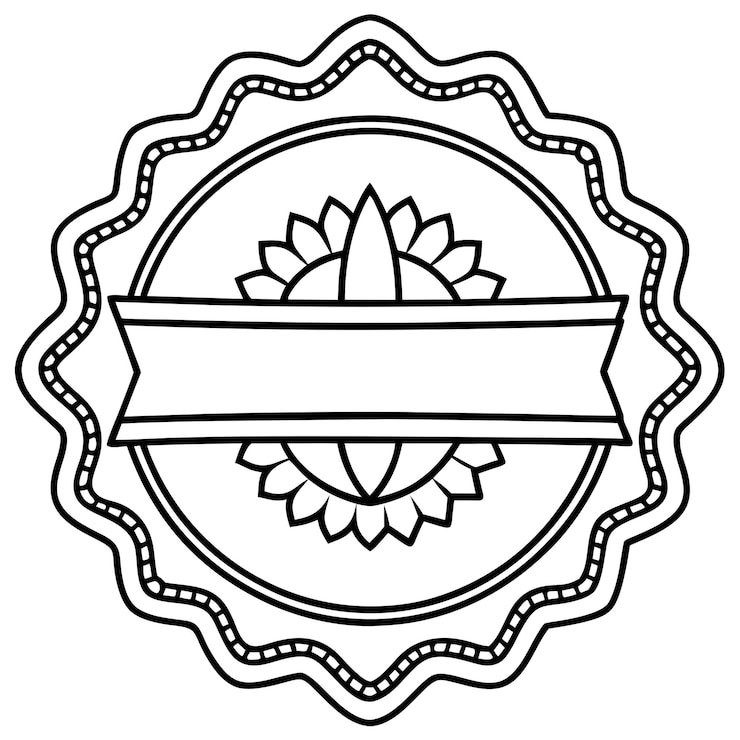 Vector un dibujo en blanco y negro de un letrero que dice la palabra cita en él