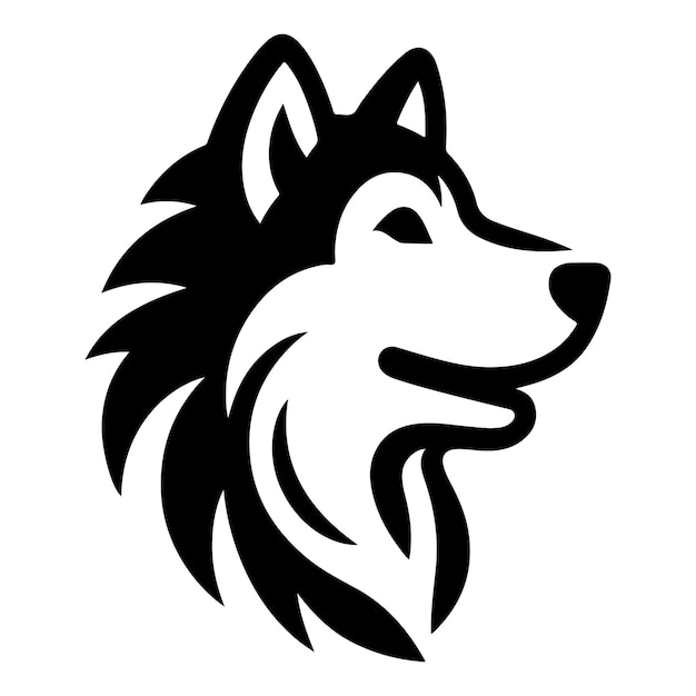 un dibujo en blanco y negro de un lobo con una cabeza de lobo en él