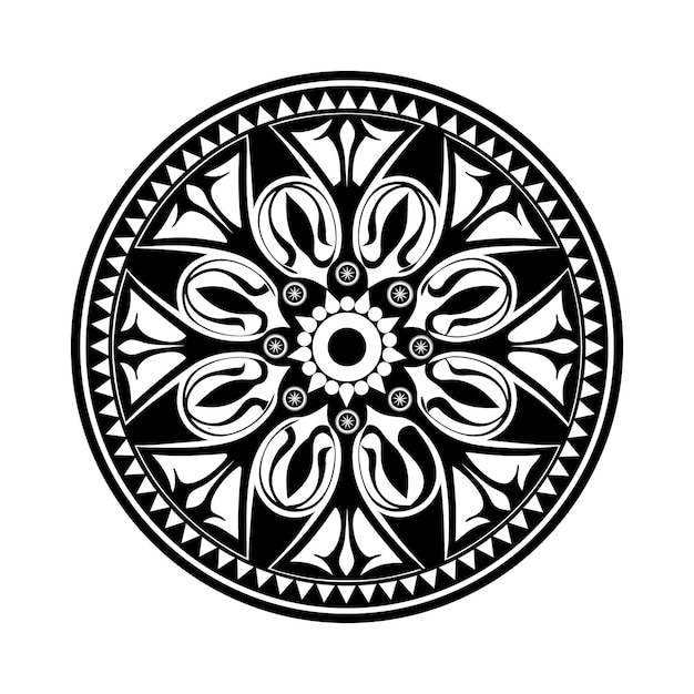 un dibujo en blanco y negro de un mandala con un diseño que dice "mandalas"