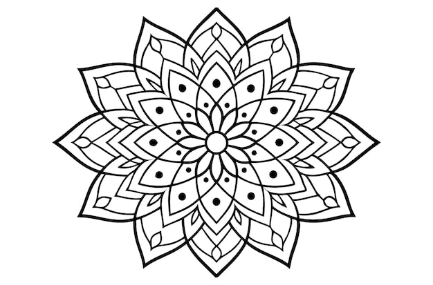 un dibujo en blanco y negro de un mandala con un diseño que dice mandalas