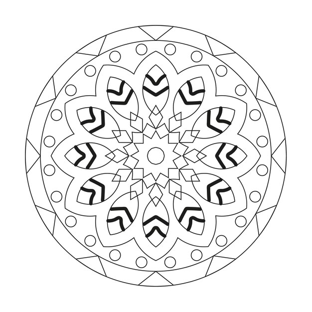 Un dibujo en blanco y negro de un mandala con la palabra arte en él.
