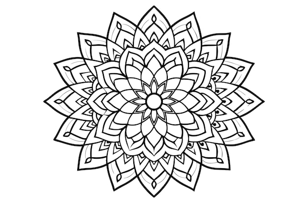 un dibujo en blanco y negro de un mandala