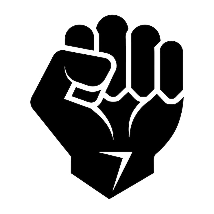 Vector un dibujo en blanco y negro de una mano que dice x en él