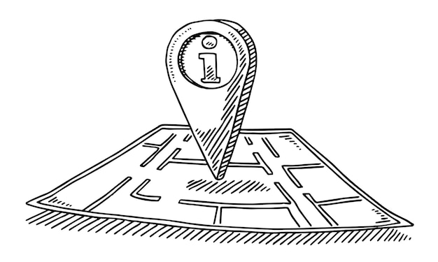 un dibujo en blanco y negro de un mapa con un número 1 en él