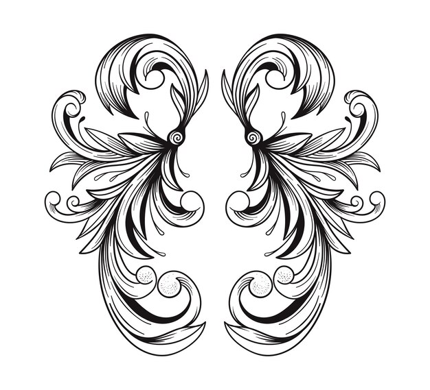 un dibujo en blanco y negro de una mariposa con un patrón en él