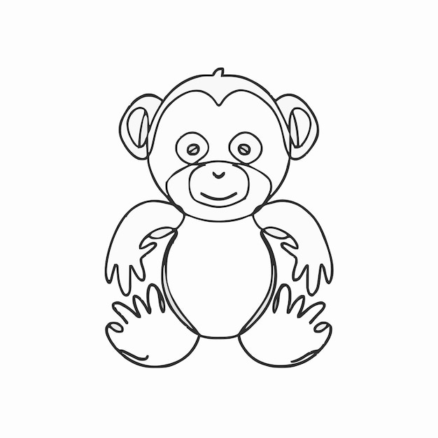 un dibujo en blanco y negro de un mono con alas