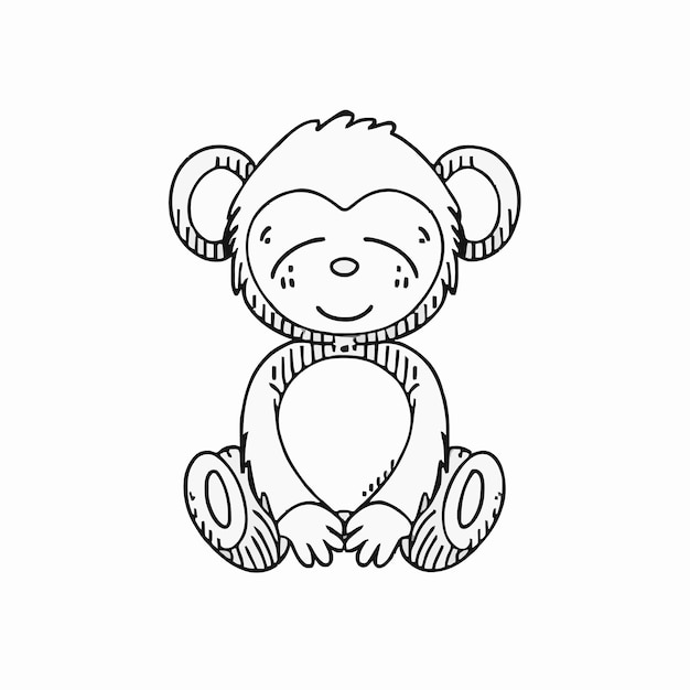 un dibujo en blanco y negro de un mono con un suéter en él