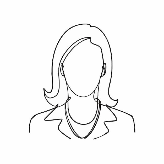 un dibujo en blanco y negro de una mujer con un auricular en él