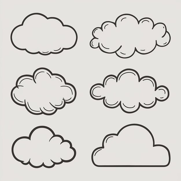 Vector un dibujo en blanco y negro de una nube con un fondo negro