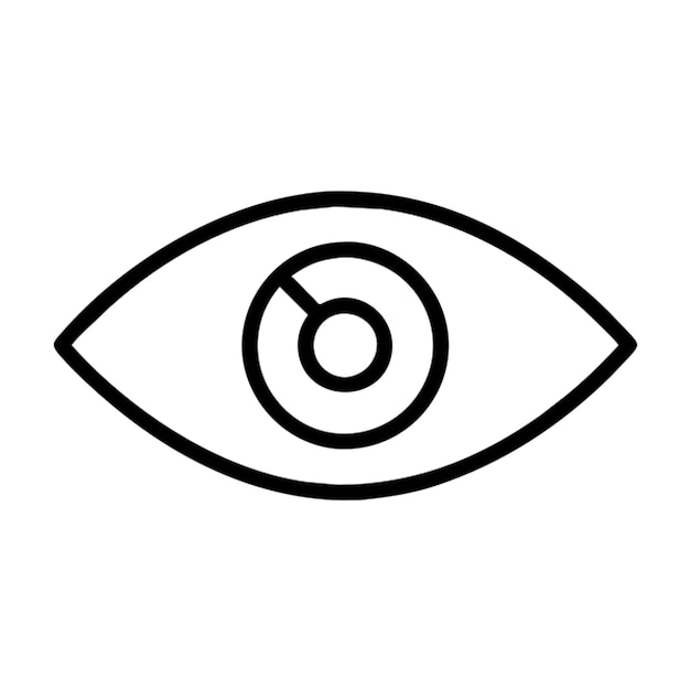 un dibujo en blanco y negro de un ojo con un círculo en él