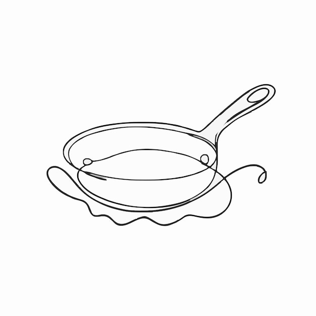 un dibujo en blanco y negro de una olla con una cuchara en ella