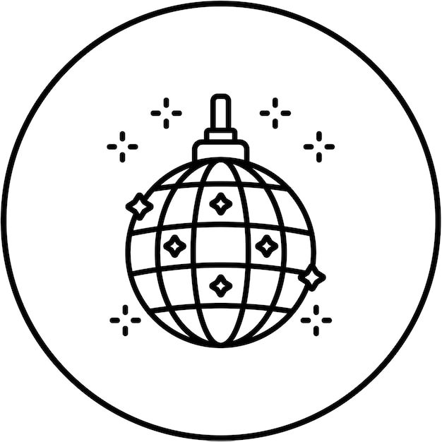 un dibujo en blanco y negro de un ornamento de Navidad