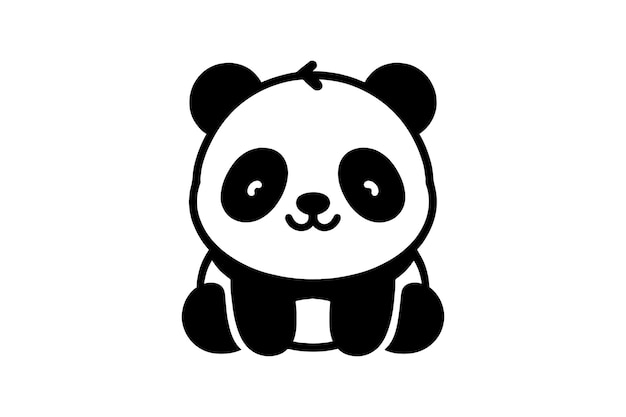 un dibujo en blanco y negro de un oso panda