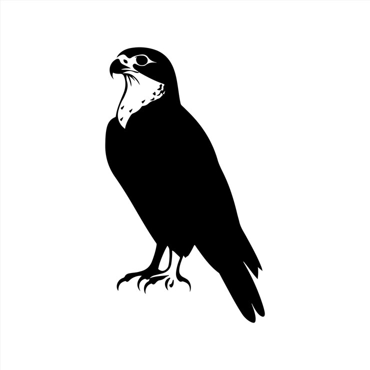 Vector un dibujo en blanco y negro de un pájaro con un fondo blanco