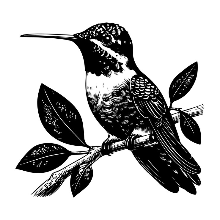un dibujo en blanco y negro de un pájaro en una rama con las palabras "pájaro" en él
