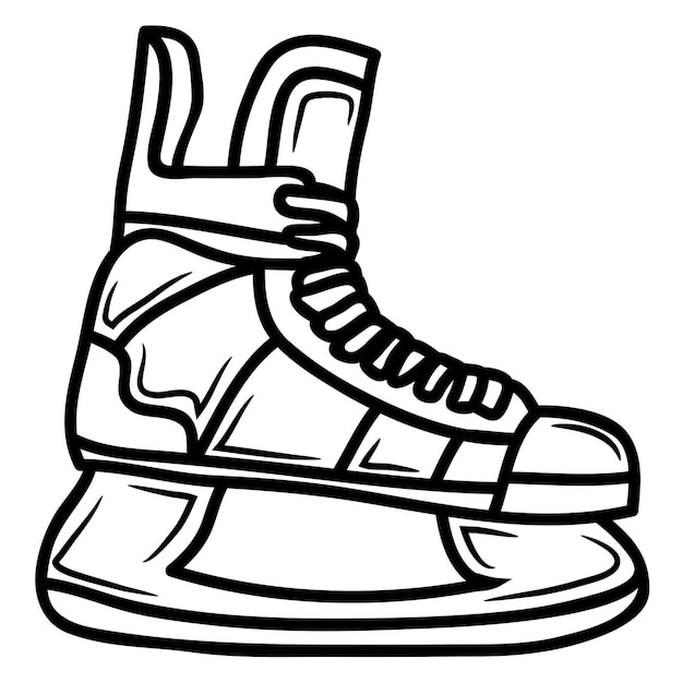 un dibujo en blanco y negro de un par de patines de hielo