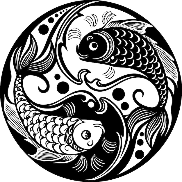 un dibujo en blanco y negro de un pez con el número 3 en él