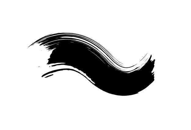 un dibujo en blanco y negro de un pincel con una línea negra en él