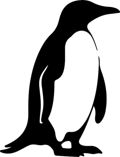 Vector un dibujo en blanco y negro de un pingüino