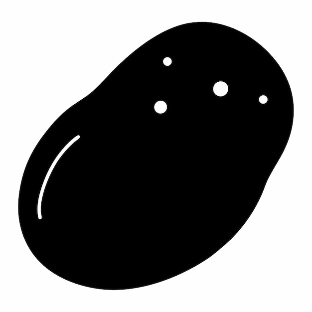 un dibujo en blanco y negro de una roca negra con puntos en ella