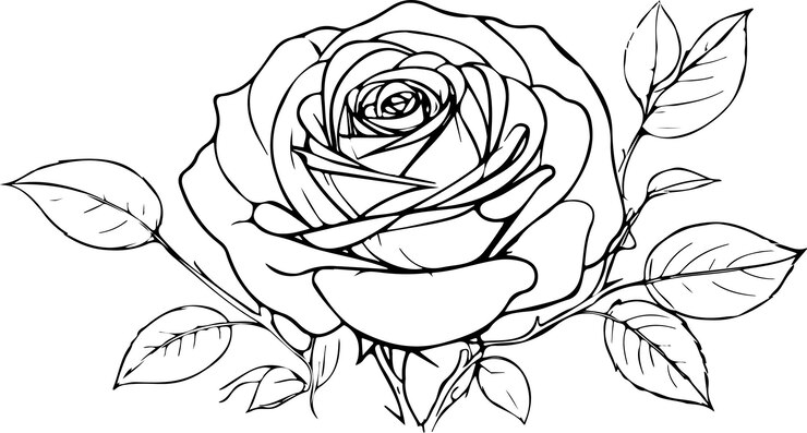 un dibujo en blanco y negro de una rosa con las palabras ojo en ella