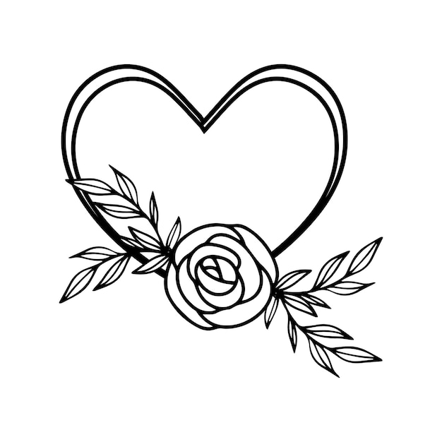 Un dibujo en blanco y negro de rosas y hojas