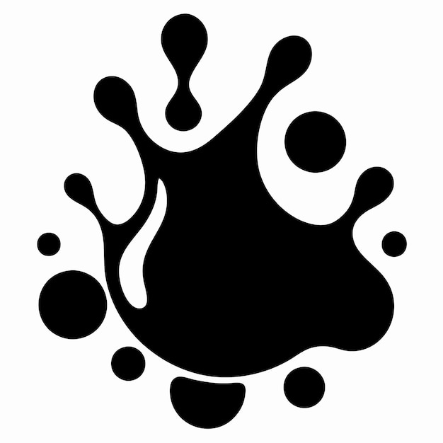 un dibujo en blanco y negro de una salpicadura negra con la palabra salpicaduras en él