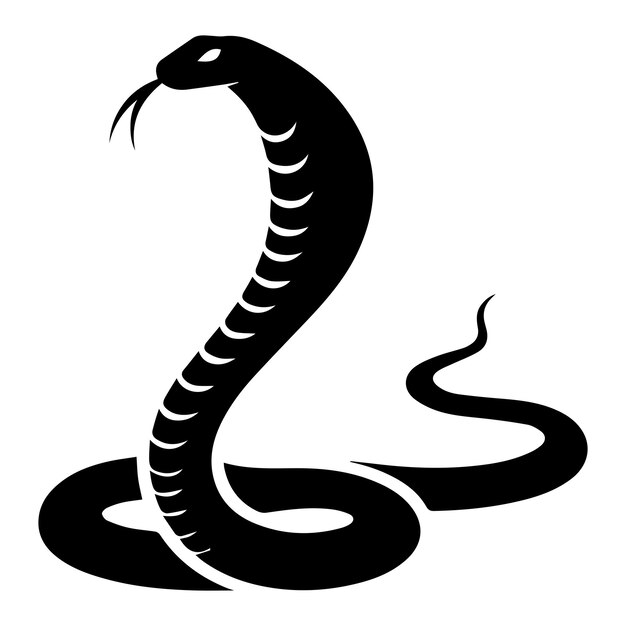 Un dibujo en blanco y negro de una serpiente