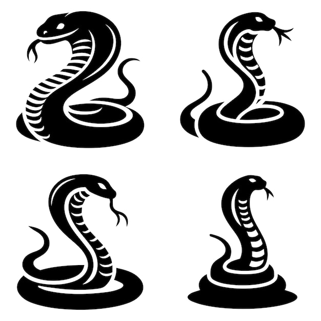 Un dibujo en blanco y negro de una serpiente