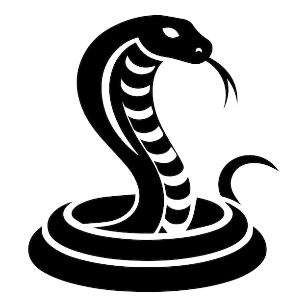 Un dibujo en blanco y negro de una serpiente