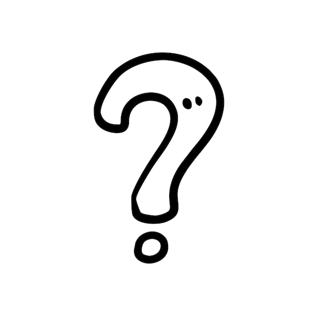 Un dibujo en blanco y negro de un signo de interrogación.