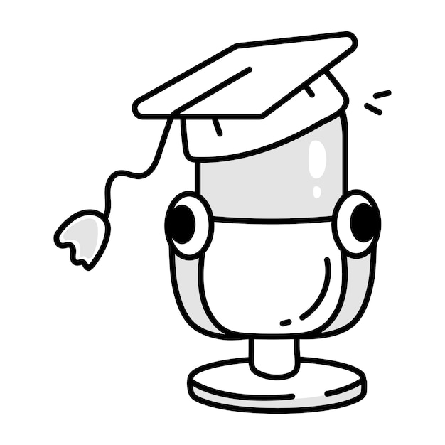 un dibujo en blanco y negro de un sombrero con una gorra en él